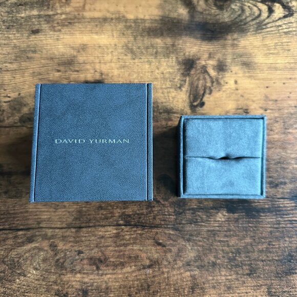 David Yurman Empty Black Leather Ring Box - Picture 1 of 5